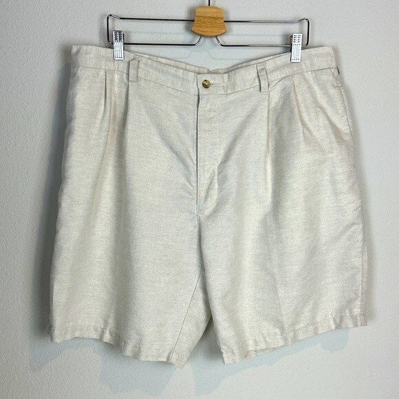 Roundtree & Yorke Linen Pleated Shorts 40 - Picture 1 of 7